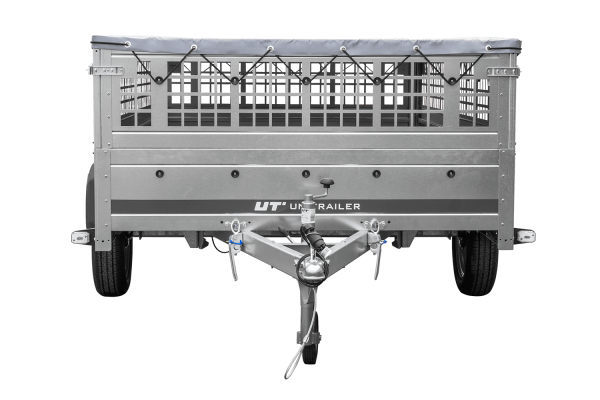anhänger 264×150 unitrailer garden 265 kipp mit gitterwänden, h 0 rahmen und grauer plane anhänger 264×150 unitrailer garden 265 kipp mit gitterwänden, h 0 rahmen und grauer plane