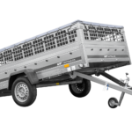 anhänger 264×150 unitrailer garden 265 kipp mit gitterwänden, h 0 rahmen und grauer plane